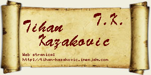Tihan Kazaković vizit kartica